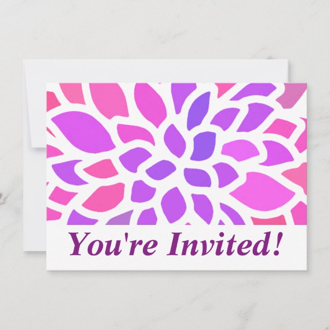 Invitación Flor Hippie Rosa Retro Moderno (Anverso)
