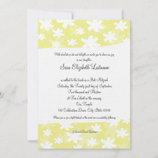 Invitación Flor Invite a Bat Mitzvah Amarillo fresco