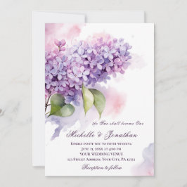 Invitación Flor Lilac Biblia cristiana Verse Boda