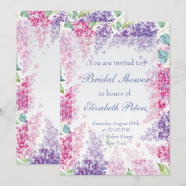 Invitación Flor Lilac Primavera Flor Blossom-Floral Ducha Bri