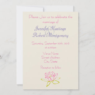 Invitación Flor Lotus simple / Boda de Lirio de Agua