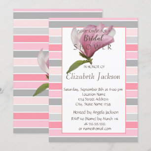 Invitación Flor, Magnolia Stripes Bridal Shower