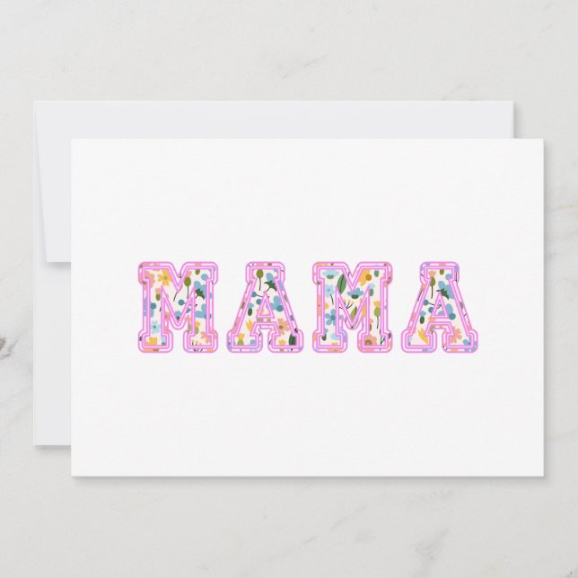 Invitación Flor Mama Retro Mom Boho Mother (Anverso)