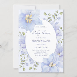 Invitación Flor morada suave flor de bebé ducha