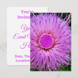 Invitación Flor morada y rosa