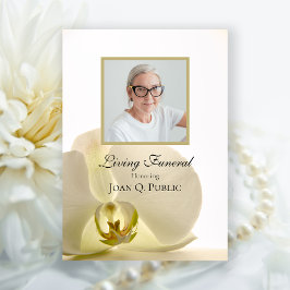 Invitación Flor orquídea sobre el Fiesta del funeral vivo bla