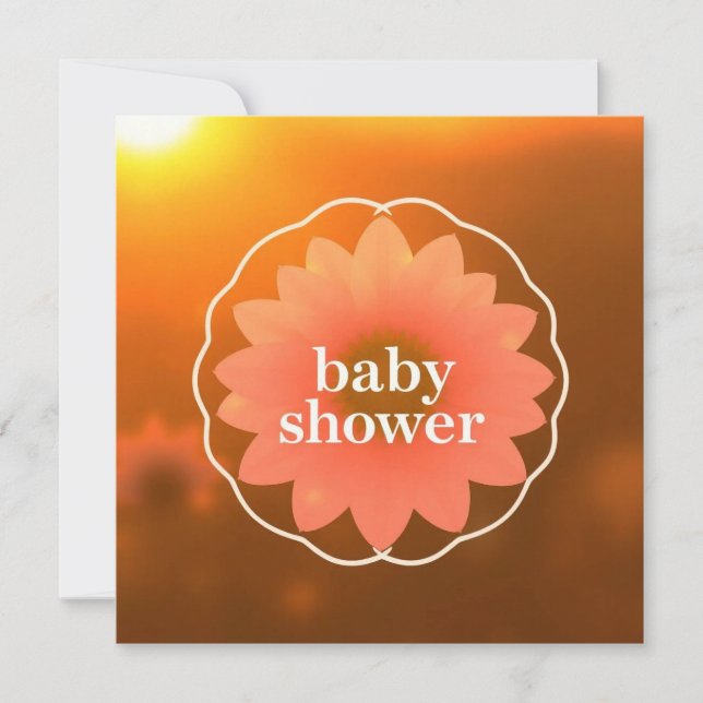 Invitación Flor para baby shower (Anverso)