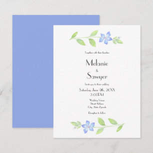 Invitación Flor perwinkle acuarela