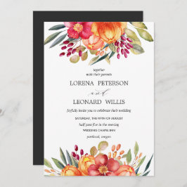 Invitación Flor pintada moderna ELEGANTE Rústica vertical