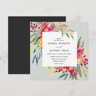 Invitación Flor pintada Moderna y ELEGANTE plaza Rústica