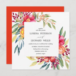 Invitación Flor pintada Moderna y ELEGANTE plaza Rústica