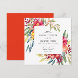 Invitación Flor pintada Moderna y ELEGANTE plaza Rústica