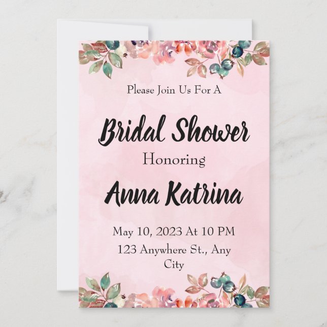 Invitación Flor Power Bridal Shower (Anverso)