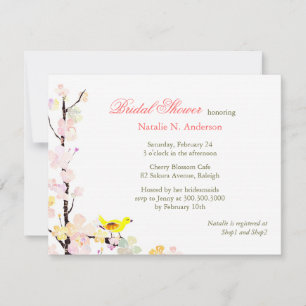 Invitación Flor Primavera Bird Brigada Blanca