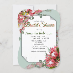 Invitación Flor protésica de oro Ducha de novia
