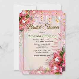 Invitación Flor protésica de oro Ducha de novia