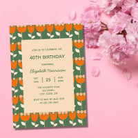 Flor retro geométrica Bauhaus Green Birday