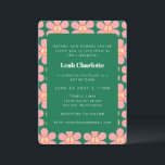 Invitación Flor retro suave paz Bat verde rosa Mitzvah<br><div class="desc">Invitación a Mitzvah por la paz rosa y verde de las flores retro</div>