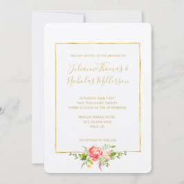 Invitación Flor roja rosa blanca