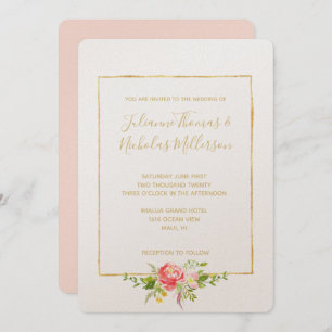 Invitación Flor roja rosa blanca