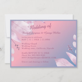 Invitación flor romántica de cerezo pastel sakura Boda