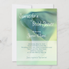 Invitación Flor romántica en tonos azules - ducha de novia