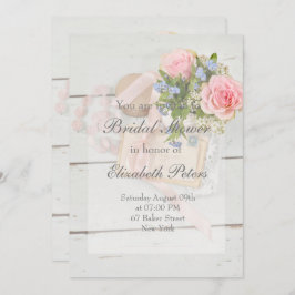 Invitación Flor romántica vintage editable Bridal Shower