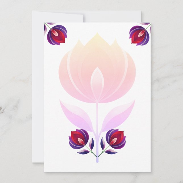 Invitación flor rosa (Anverso)