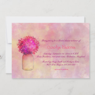 Invitación Flor rosa caprichosa/tarjeta de ducha casera