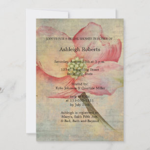 Invitación Flor rosa de dogwood flor ducha de novia