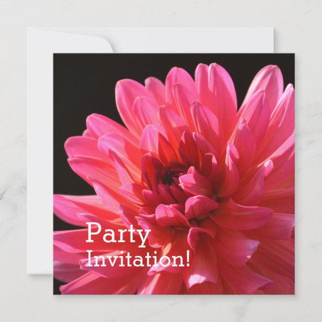 Invitación Flor rosa floral moderna Dahlia Karma Fuchsiana (Anverso)