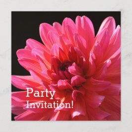 Invitación Flor rosa floral moderna Dahlia Karma Fuchsiana