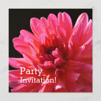 Invitación Flor rosa floral moderna Dahlia Karma Fuchsiana