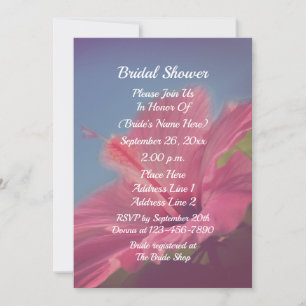 Invitación Flor rosa hibiscus flor ducha de novia