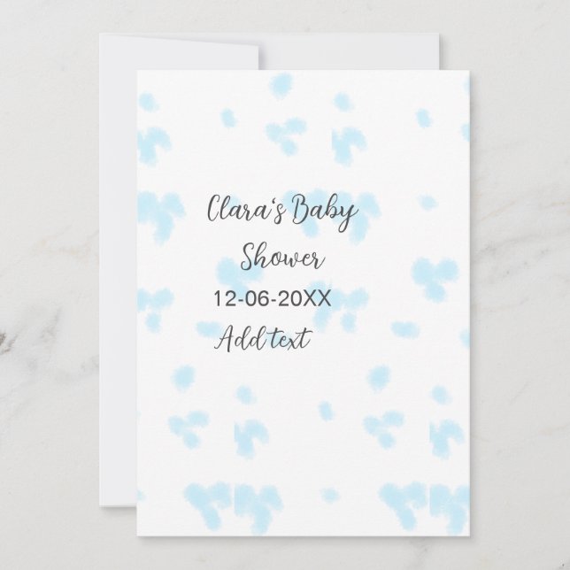 Invitación Flor rosa lindo ducha de bebé acuarela moderna dat (Anverso)