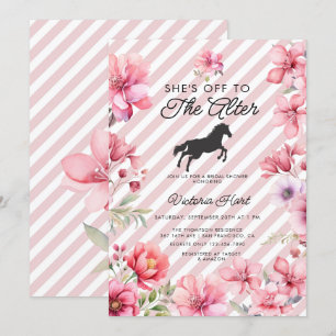 Invitación Flor rosa pintada a mano Derby Bridal Shower