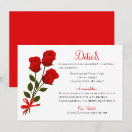 Invitación Flor rosa roja - Fiesta de boda