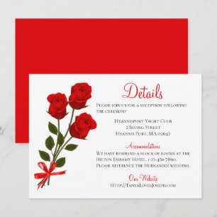 Invitación Flor rosa roja - Fiesta de boda