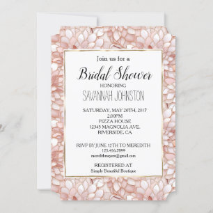 Invitación Flor rosa rosa de Petales blancos
