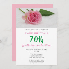 Invitación Flor rosa rosa Floral 70 cumpleaños