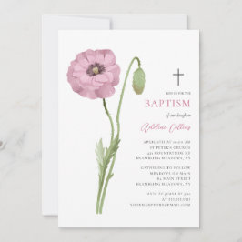 Invitación Flor rosa suave flor flor Blossom Elegante Guión B