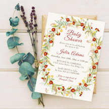 Flor salvaje Amarillo Marigold Foliage Baby Shower