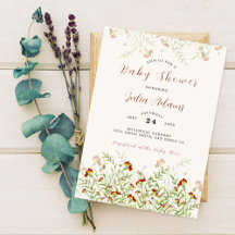 Flor salvaje Amarillo Marigold Foliage Baby Shower