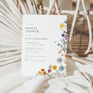 Invitación Flor salvaje colorida Ducha nupcial