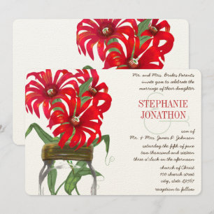 Invitación Flor salvaje de los Andes Rojos Boda Mason Jar