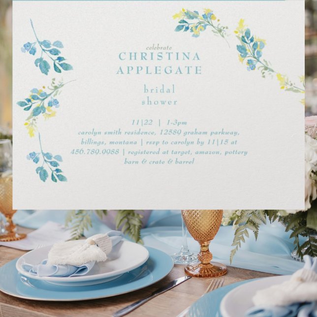 Invitación Flor salvaje de turquesa amarilla de primavera duc (Subido por el creador)