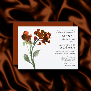 Invitación Flor salvaje Flor bohemia Naranja de Terracotta