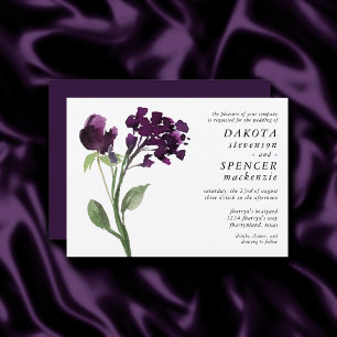Invitación Flor salvaje Flor salvaje púrpura profunda bohem