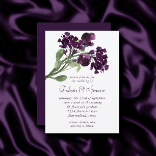 Invitación Flor salvaje Flor salvaje púrpura profunda bohem