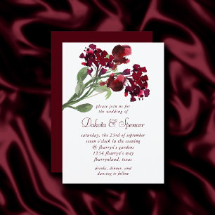 Invitación Flor salvaje   Flores rojas bohemias de Crimson